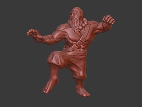 zedain - dwarf monk 28mm base d&d dnd dungeons dragons miniature sculpt 3d print model - Mito3D