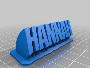 hannah personalizado 3d print model - Mito3D