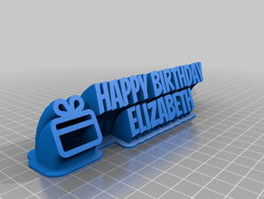my customized elizabeth sweeping 2-line name plate text 3d print model - Mito3D