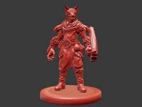 human wolf druid miniature 3dprintable dungeons dragons fantasy tabletop 3d print model - Mito3D