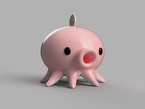 3dtakotuesday tirelire édition la banque le conteneur de l'argent poulpe petit cochon en forme vis 3d print model - Mito3D