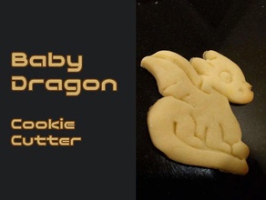 baby dragon cookie cutter cdb cookiecutter cookiecutters crashdebug 3d print model - Mito3D