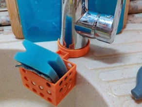 sponge holder 53mm water tap 3d print model - Mito3D