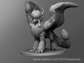 Schnee Drachen dnd dungeons dragons tabletop 3d print model - Mito3D