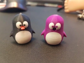 penguin - freestanding two colour animal cute penguins 3d print model - Mito3D