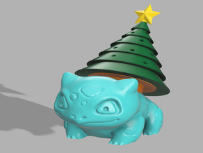 christmas tree bulbasaur decoration pokemon statue tealight holder 3d print model - Mito3D