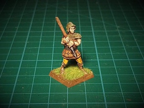 bandit spear 28mm no supports needed brigand dnd frostgrave infantry marauder medieval soldier spearman warhammer 3d print model - Mito3D