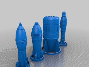 bomb collection 04 bombs military 3d print model - Mito3D