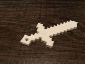 minecraft kılıç Anahtarlık anahtar 3d print model - Mito3D