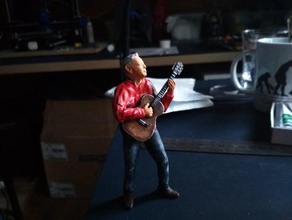 tommy emmanuel figurine 3d blender de la guitare joueur musique peut être peint sculpter sculpture 3d print model - Mito3D