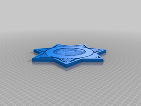 sheriff police 7 point star badge 3d print model - Mito3D