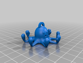 boxing octopus keychain key 3d print model - Mito3D