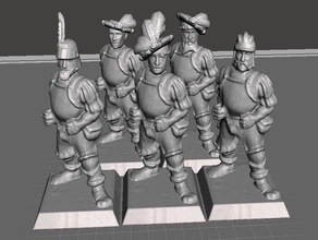 personnalisable supportless allemand landsknecht 28mm le mdn donjons dragons de l'empire lansquenet modulaire mordheim dessus table wargaming warhammer fantasy 3d print model - Mito3D