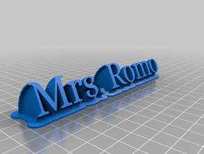 mon personnalisés balayage 2-nom de la ligne plaque texte romo personnalisé 3d print model - Mito3D