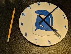 matisse clock art face time wall 3d print model - Mito3D