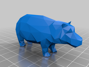 low poly hipopótamo animais de baixo baixa contagem polígonos animal poli 3d print model - Mito3D