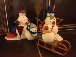 snowman family 3d print model - Mito3D
