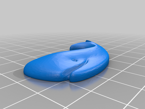 whale flat magnet 3d print model - Mito3D