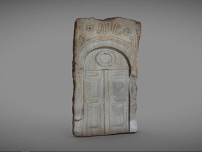 funerary stele decorated crown 3dprint 3dprintable 3dprinting 3dscan 3dscanner 3dscanning archeology cultural heritage art gate greek marble mythology religion roman sculpture tombstone 3d print model - Mito3D
