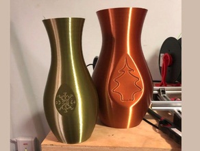 vacanze a tema vasi di natale ornamento fiocco neve pupazzo spirale vaso albero il 3d print model - Mito3D
