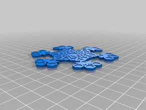 snowflake into mat customized 3d print model - Mito3D