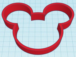 mickey mouse cookie cutter 3d print model - Mito3D