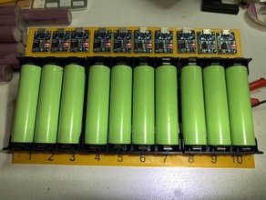 10x batteria 18650 caricabatterie tp4056 18650-pc8&6 10x18650 titolare caso carica dual lipo custodia tp4057 tp4086 3d print model - Mito3D