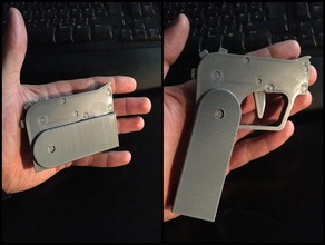 plegable de goma la pistola agente anycubic i3 mega cura arma fuego modelo nerf spy juguete toygun ultimaker 3d print model - Mito3D