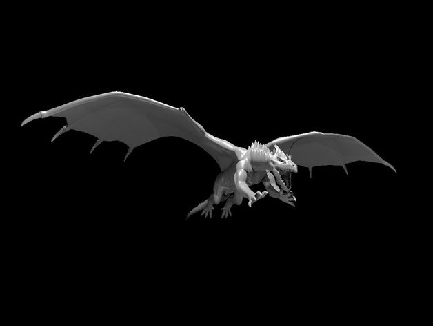 dragão branco de vôo 3D print model - Mito3D