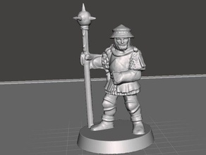 supportless armored hussite infantry town militia 28mm dungeons dragons mordheim tabletop wargaming warhammer fantasy 3d print model - Mito3D
