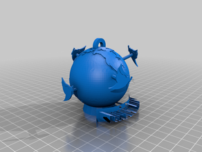 copy peace earth ornament - assembled 3d print model - Mito3D