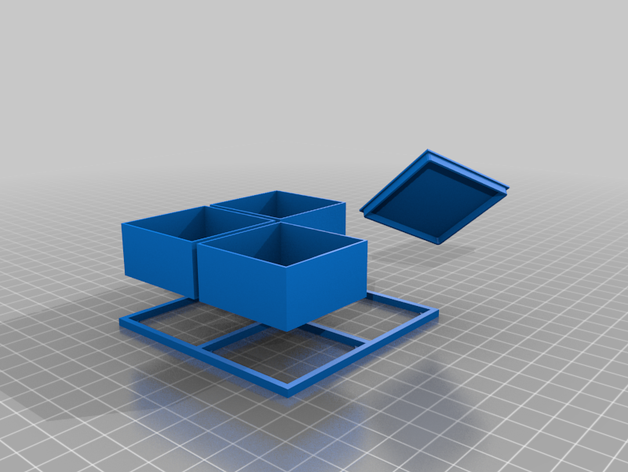 modüler küçük parçalar konteyner depolama kutusu 3d yazıcı parçaları kalibrasyon küp testi kap kaplar ağızlık sahip vida bir kutu 3D print model - Mito3D