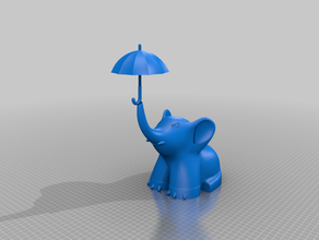 elefante-bq3d mming1106 remix-banco animais de crânio o banco moeda dinheiro skulpture estátua estatueta brinquedo guarda-chuva 3d print model - Mito3D