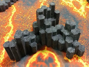 basalto terreno rockwall 1-3 40k caos lava sigmar warhammer 3d print model - Mito3D