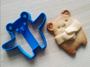 carino abbracci orso cookie cutter di bollo abbraccio timbro 3d print model - Mito3D