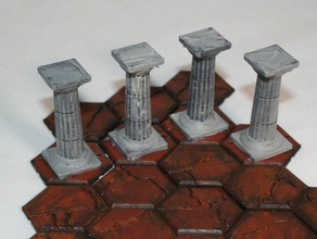 gloomhaven doric column hex tile dungeons dragons wargaming terrain 3d print model - Mito3D