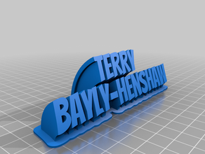 terry name plate customized 3d print model - Mito3D