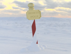north pole Weihnachten diorama pol 3d print model - Mito3D