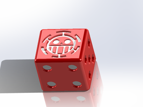 one piece dices - luffy & trafalgar law logo boardgame claw dice manga perudo zoro 3d print model - Mito3D