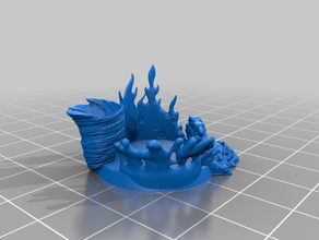 four elements 28mm miniature base dnd dungeons dragons sorcerer wizard 3d print model - Mito3D