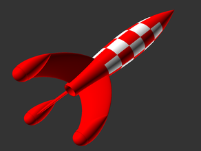 grande esquisito foguete a lua tintin 3d print model - Mito3D