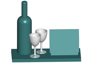 wine bottle glasses business card holder expandable holders office organization 3d print model - Mito3D