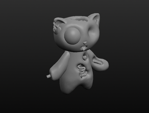 gato zombie cat fresco lindo de la muñeca gatito kitty monster 3d print model - Mito3D