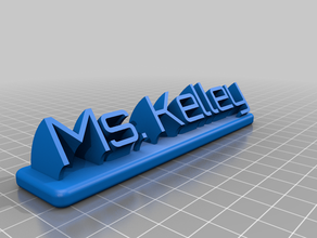 my customized sweeping name plate remix 3d print model - Mito3D