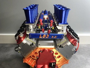 10 15singolo corpo farfallato kit di estensione ls3 chevy motore 3d print model - Mito3D
