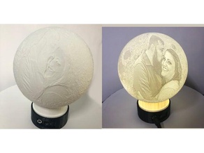 lithophane globe led de stand 3d print model - Mito3D
