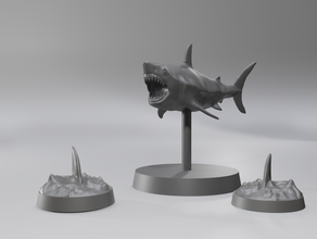pinna di squalo marcatore dnd mini in miniatura rpg da tavolo 3d print model - Mito3D