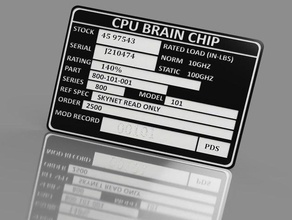 carlz terminator cervello chip tag è impegnativo cyberdyne neurale la rete il processore robot skynet i sistemi t-2 t-800 t800 3d print model - Mito3D
