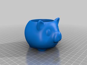 cochon vase 3d print model - Mito3D
