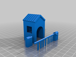 guard house barricade 30mm scale 3d print model - Mito3D
